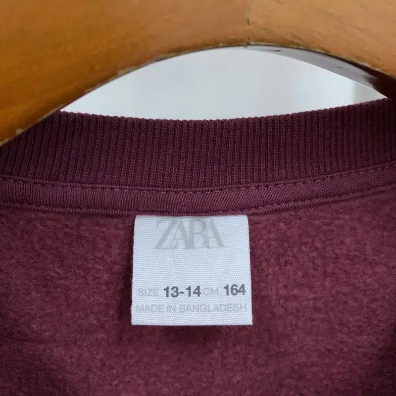 자라 ZARA 버건디 여자 기모 맨투맨 85 A06852