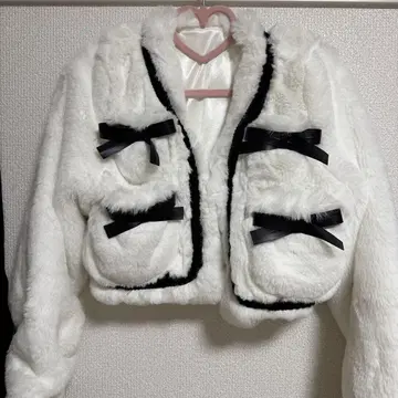 유메텐보 플러피 리본 퍼 재킷