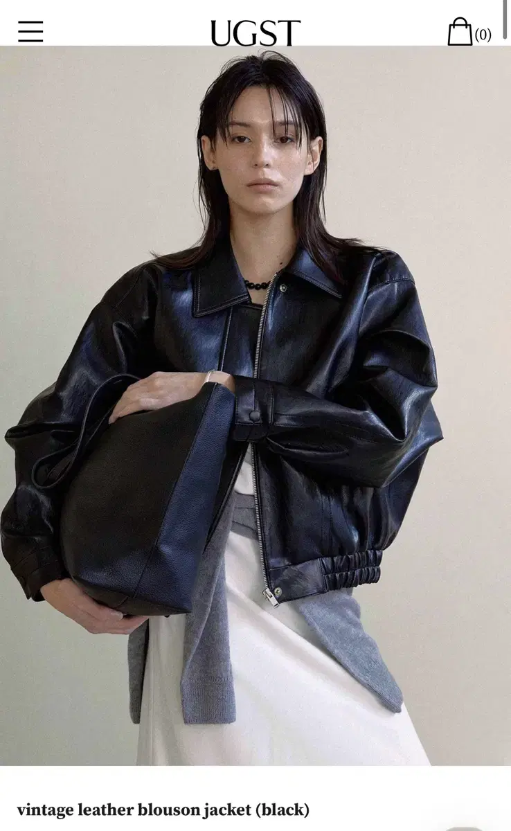 어그스트 vintage leather blouson jacket