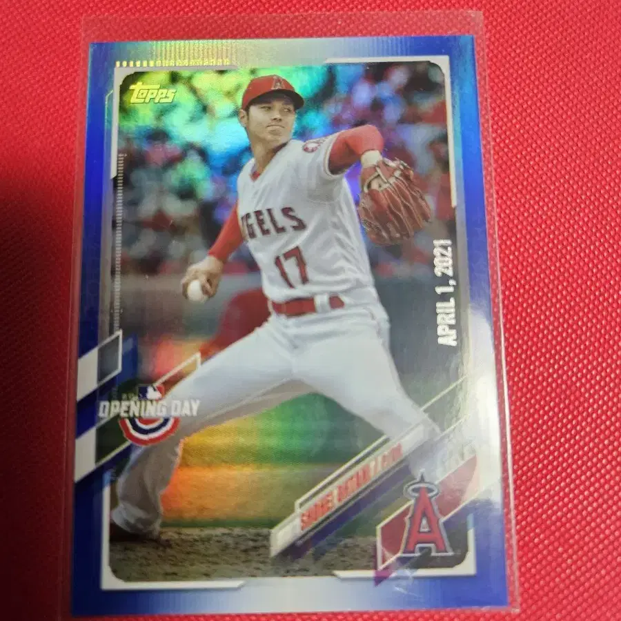 오타니 2021 Topps Blue Foil 카드