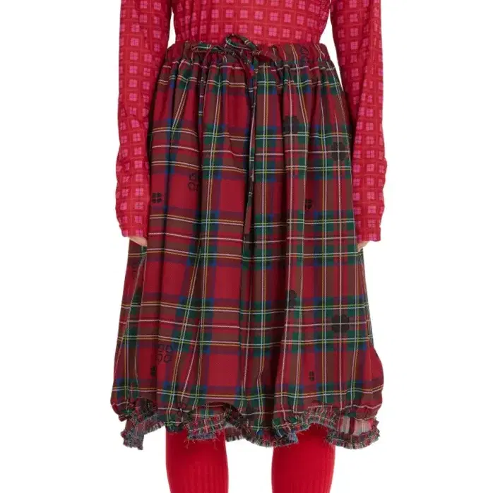 BOCBOK CHECK CHECK CLOVER SKIRT(RED)