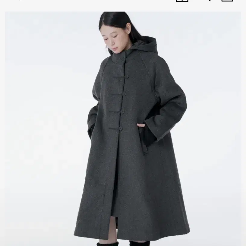 미세키서울 코트 Hoodie long duffle Coat