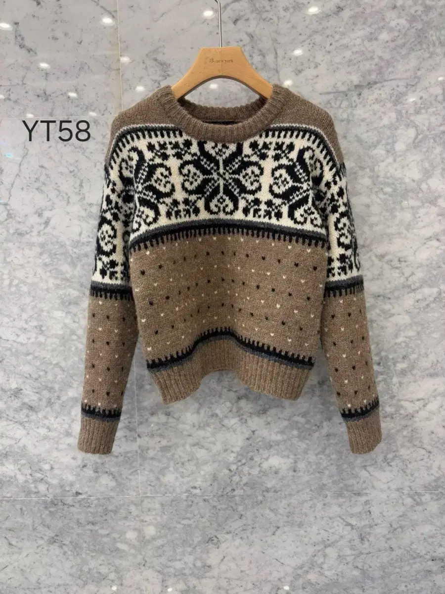 JSNew YorkStyleNew F/W 2024 Round Patterned Color Matching Knit