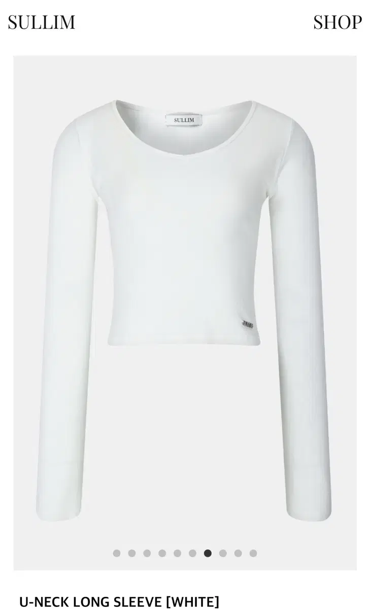 설림 유넥 롱 슬리브 화이트 U-NECK LONG SLEEVE WHITE