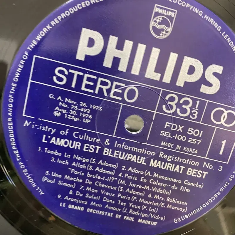 LAMOUR EST BLEU  LP / AA6691