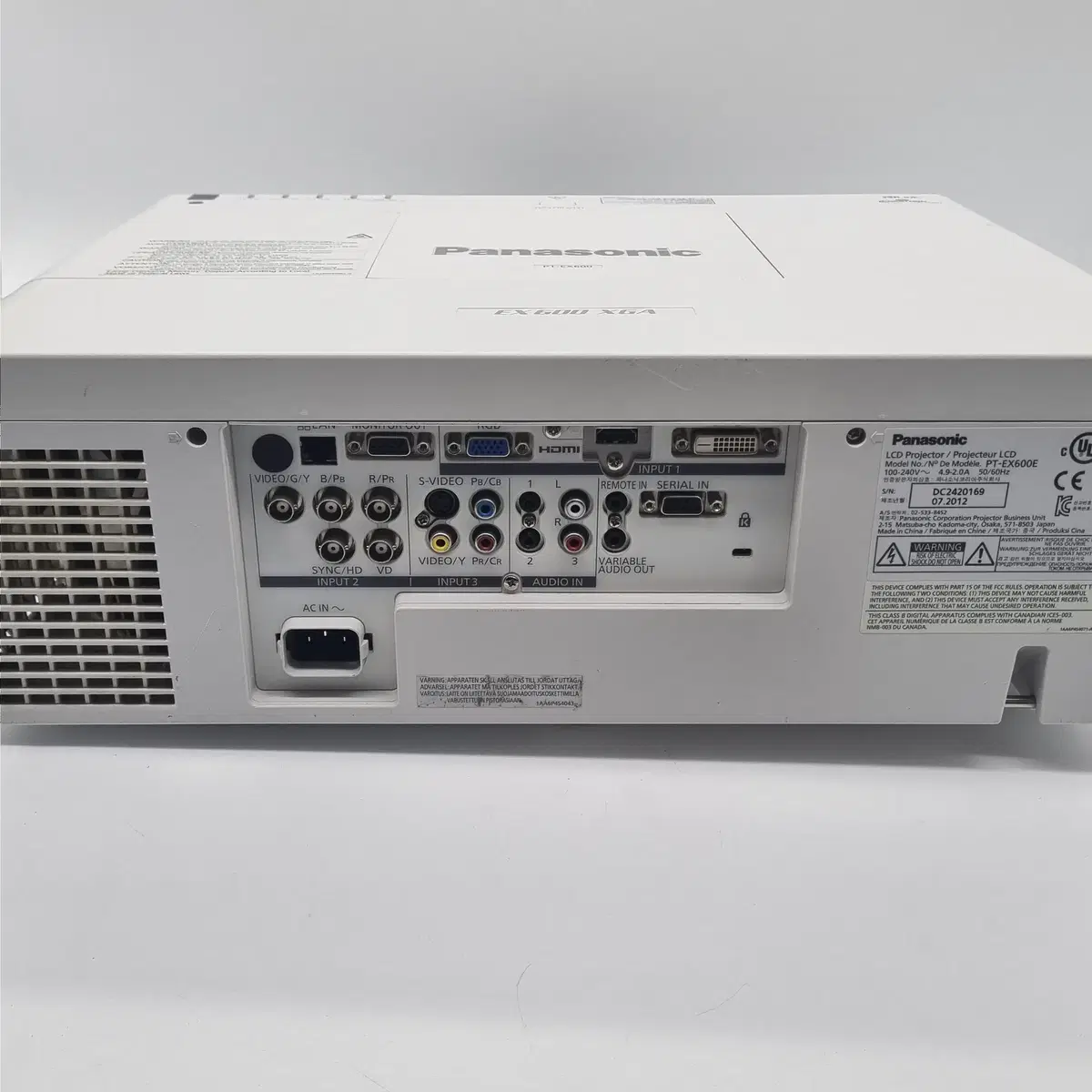 파나소닉 PT-EX600 6000안시 XGA 중고 빔프로젝터