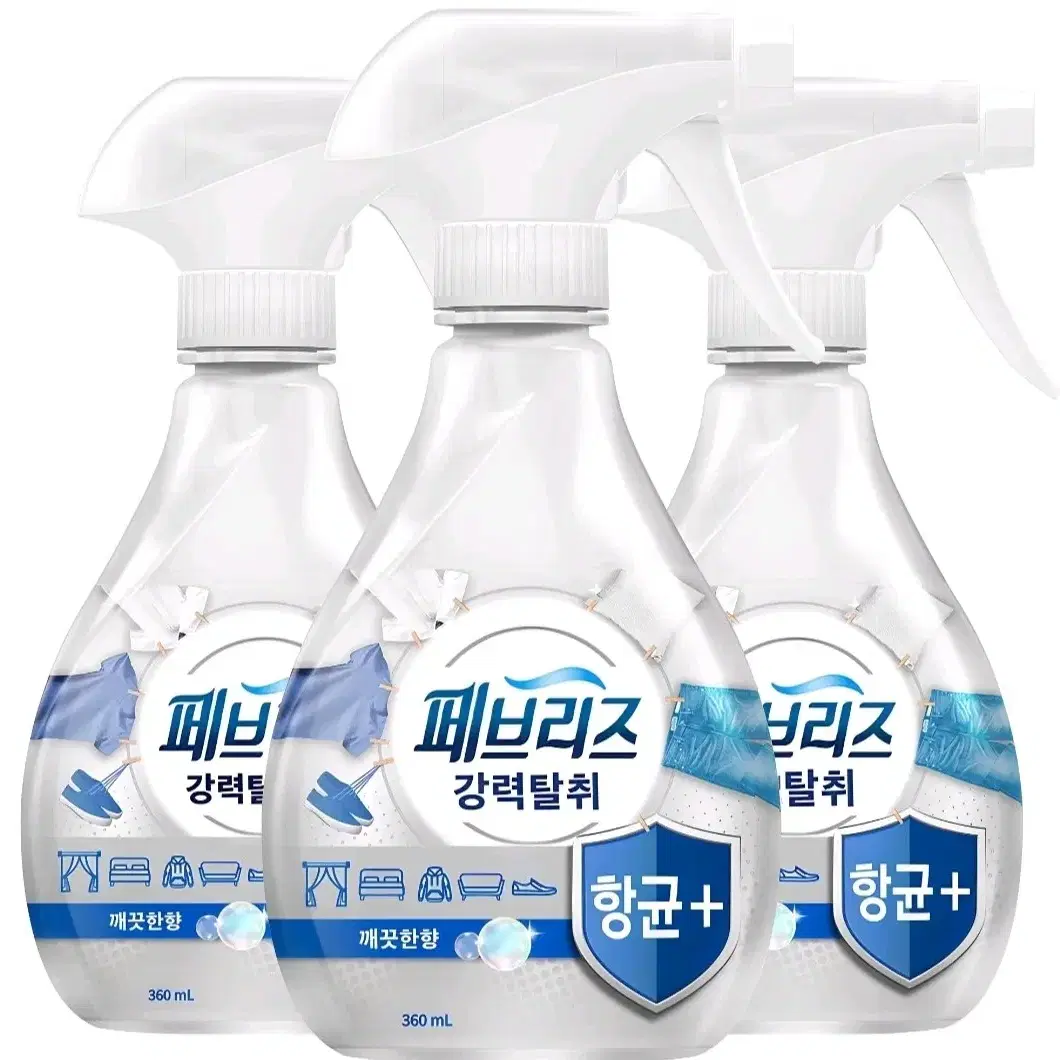 페브리즈 항균플러스 깨끗한향 360ml 3개