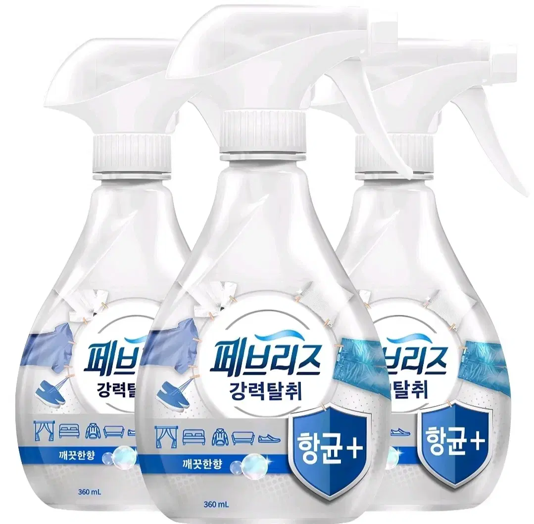 페브리즈 항균플러스 깨끗한향 360ml 3개