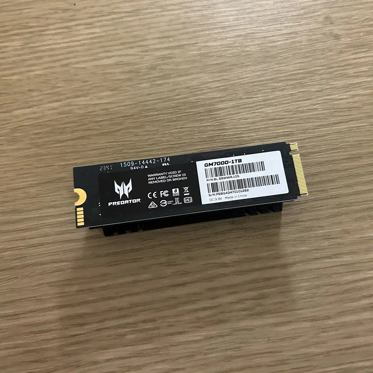 에이서 프레데터 gm7000 1tb ssd nvme 방열판 포함