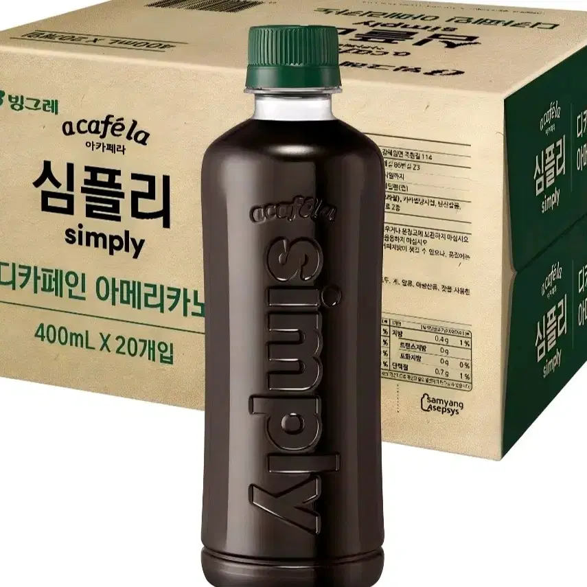 아카페라 심플리 디카페인 아메리카노 커피 400ml 20개