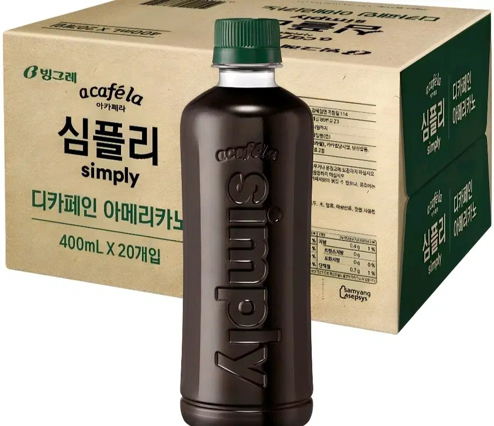 아카페라 심플리 디카페인 아메리카노 커피 400ml 20개