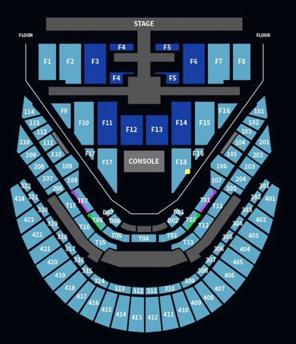 nct127콘서트 첫콘 f18구역 토롯코 잘보이는 자리