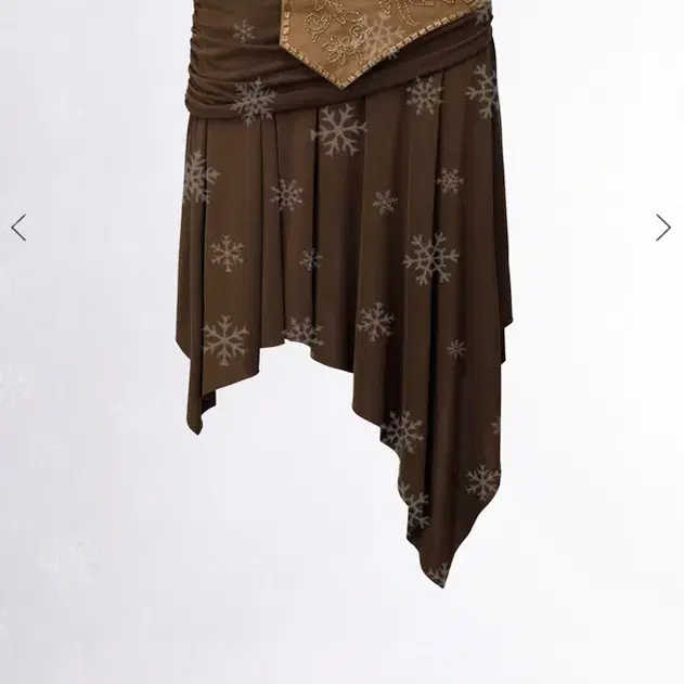 스컬프터 치마 Beaded Jersey Skirt Brown