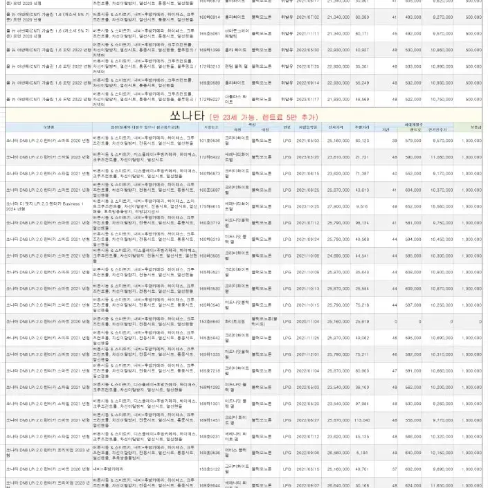 2024.12.17 장기렌트차량현황