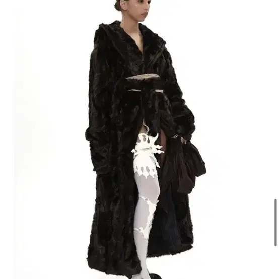 604서비스 faux fur classic robe coat