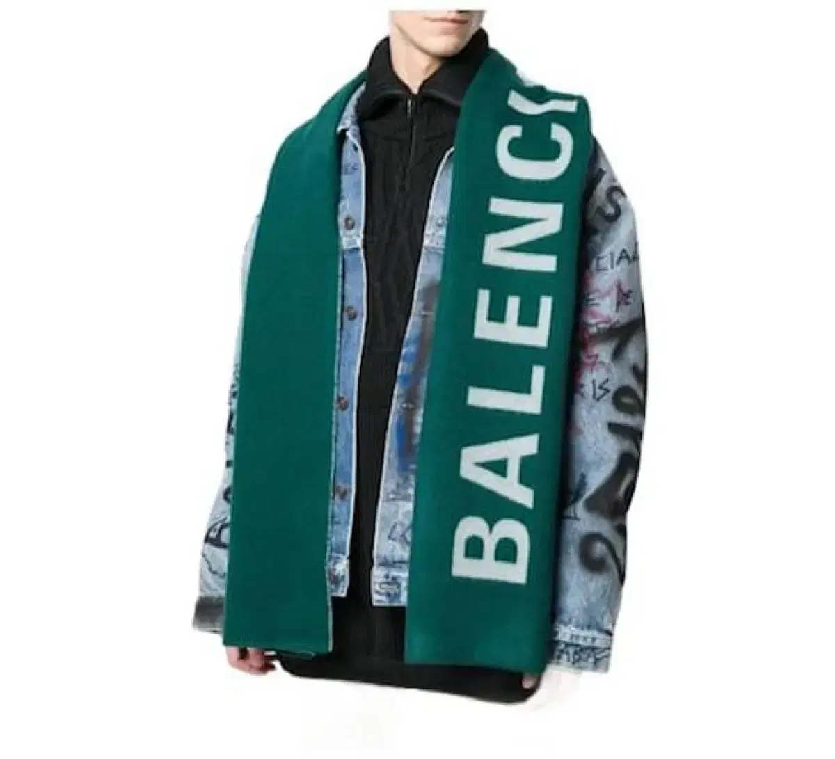 (New) Balenciaga Wool Scarf Aquagreen