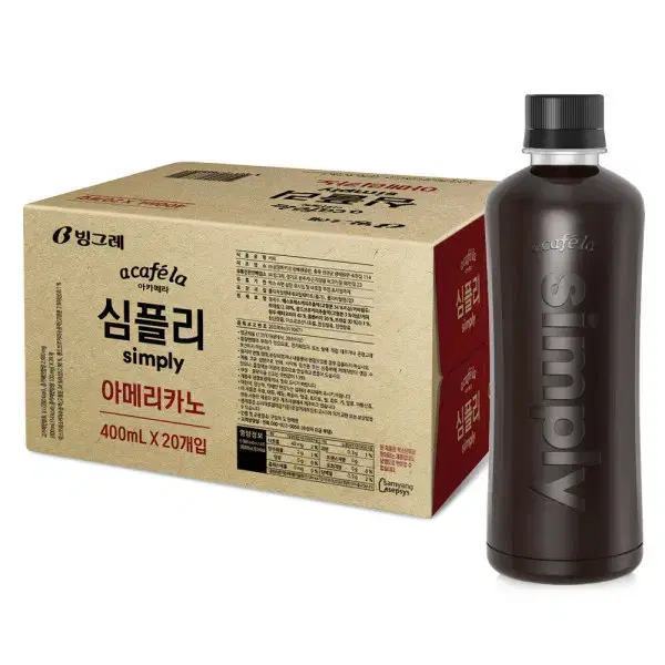 아카페라 심플리 커피 400ml 20개 아메리카노/디카페인/로어슈거라떼