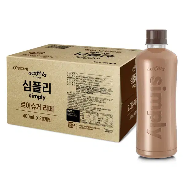 아카페라 심플리 커피 400ml 20개 아메리카노/디카페인/로어슈거라떼