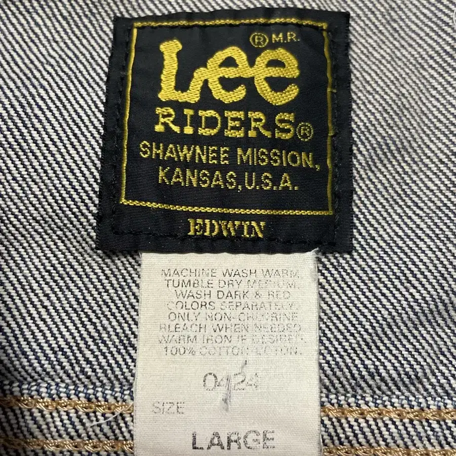 [L] Lee X Edwin 콜라보 70s 101j 데님 트러커 자켓