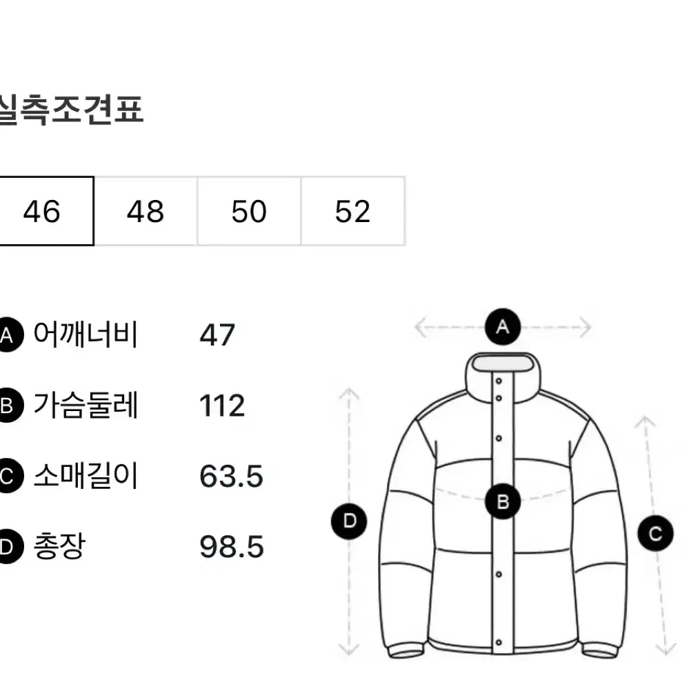 맨온더분 벨티드 구스다운 46 (2회착용)