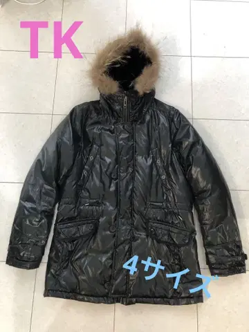 TK 다케오 키쿠치 블랙 퍼가 달린 패딩 자켓