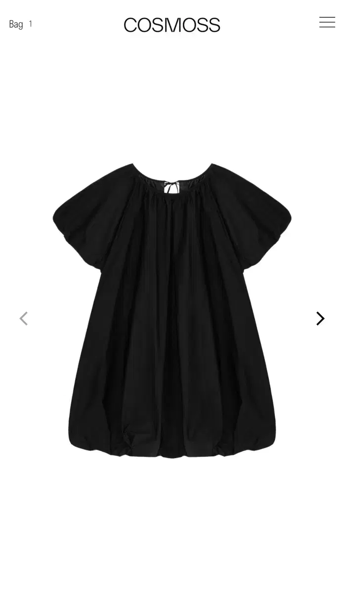 cosmoss 코스모스 VOLUME MINI DRESS (BLACK