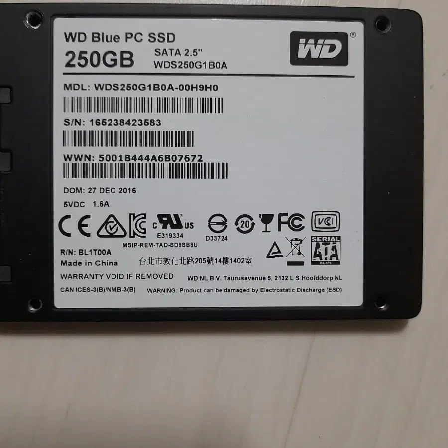 WD 500GB HDD.WD 블루 250GB SSD일괄