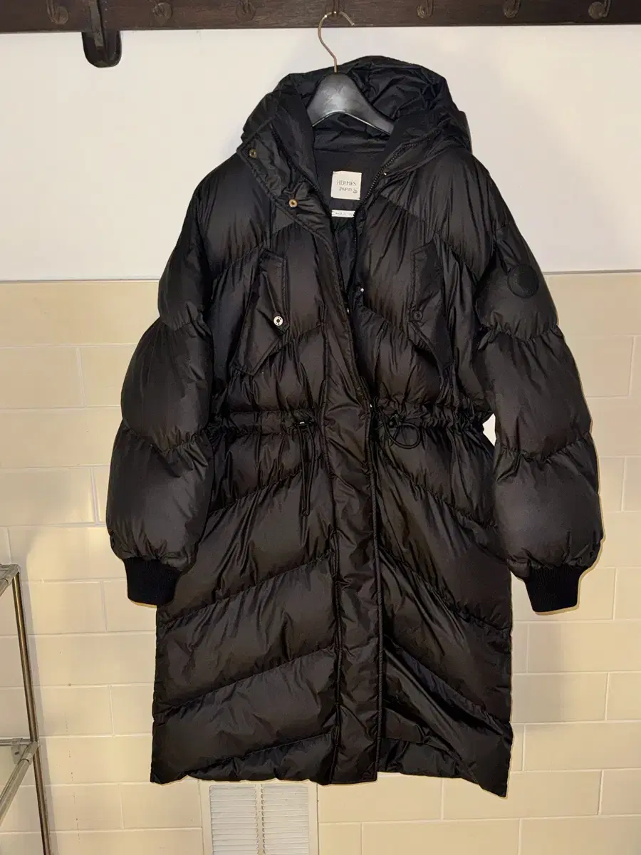 Hermes Black Puffer Coat 38