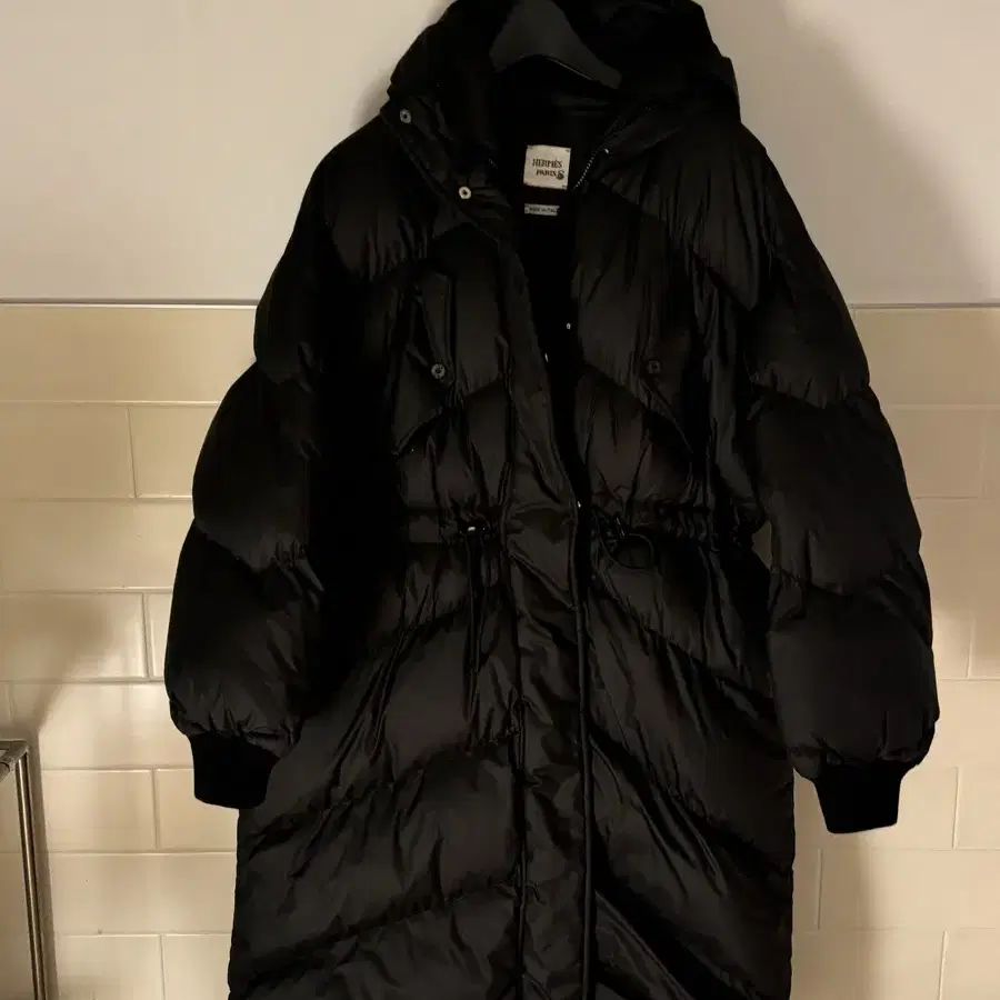 Hermes Black Puffer Coat 38