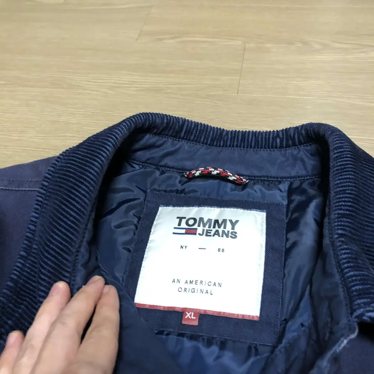 XL) 타미 힐피거 타미 진스 TOMMY 캔버스 워크 초어 자켓 네이비