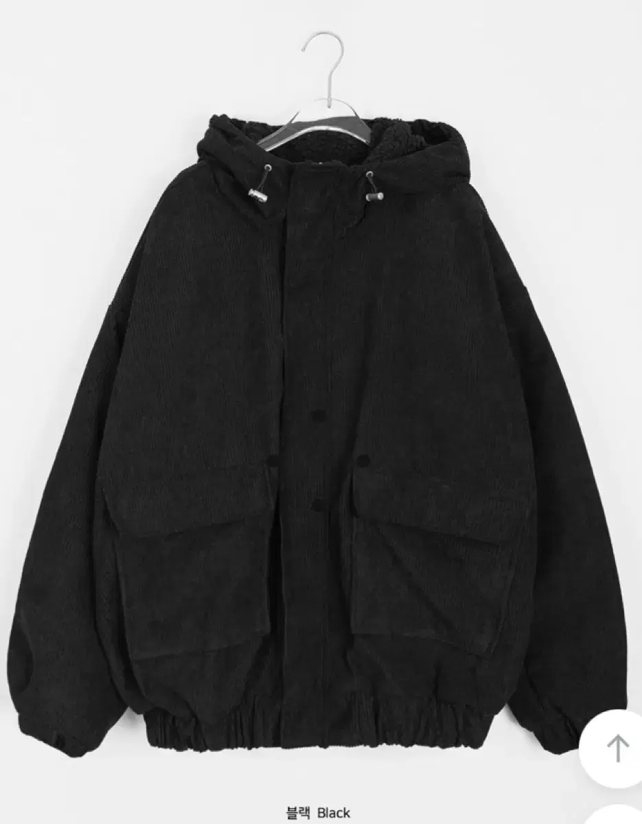 Quilted corduroy fleece hooded jumper