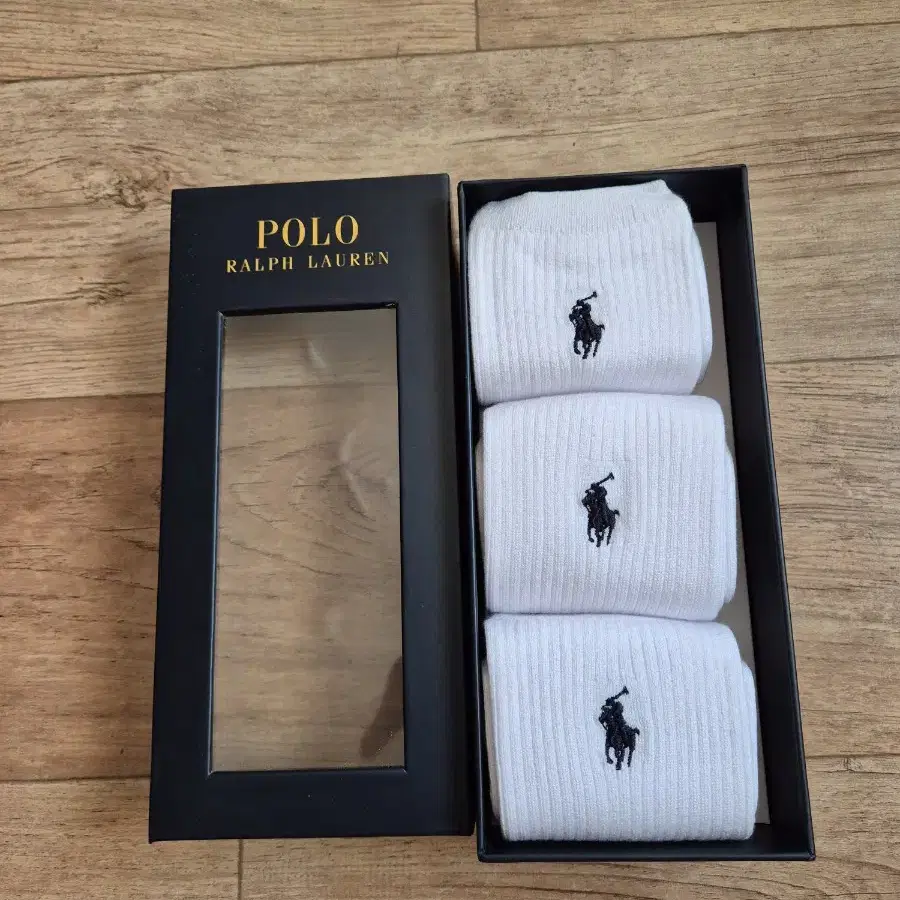 Polo 폴로 랄프 로렌 화이트 코튼 양말 3pcs