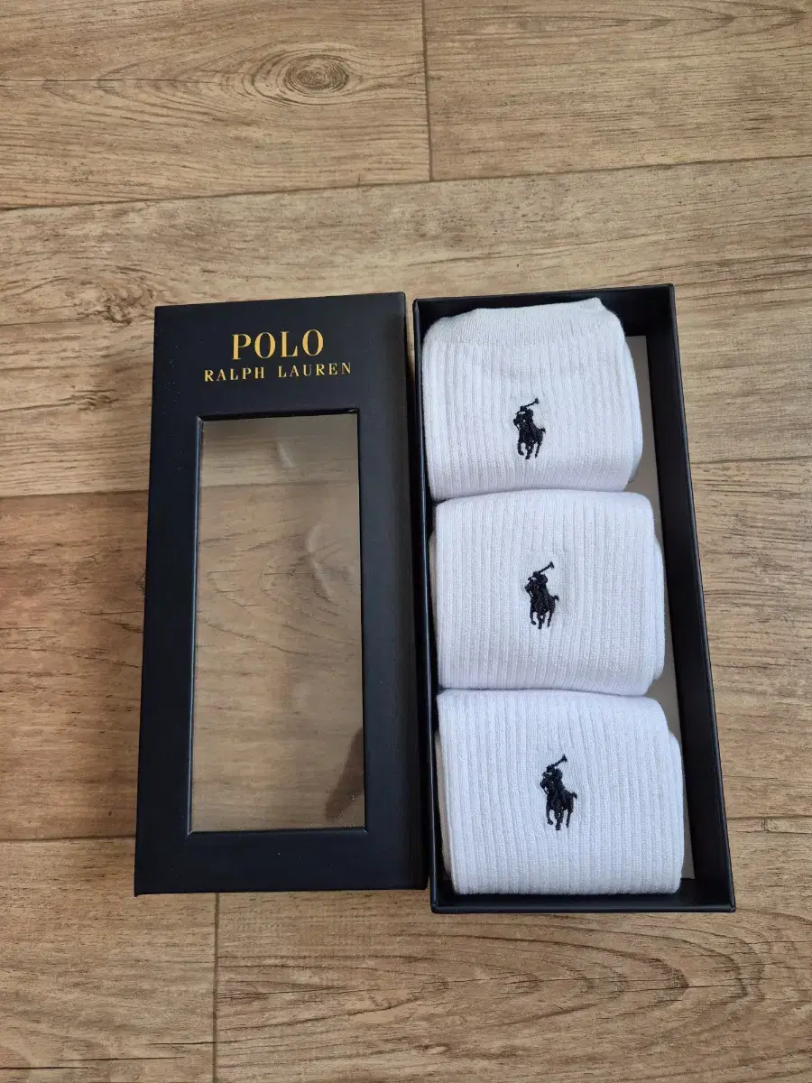 Polo 폴로 랄프 로렌 화이트 코튼 양말 3pcs