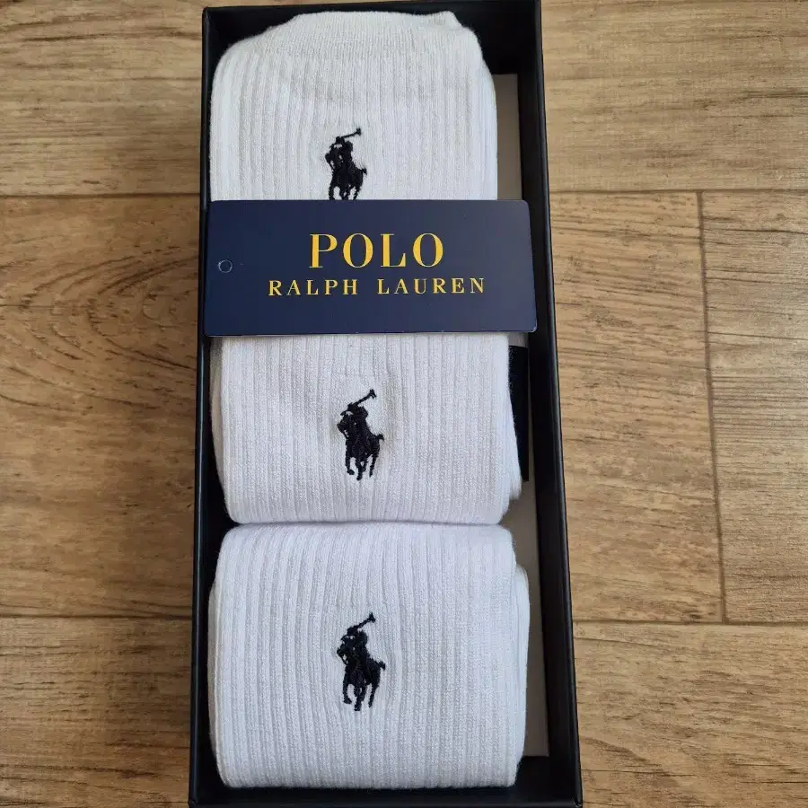 Polo 폴로 랄프 로렌 화이트 코튼 양말 3pcs