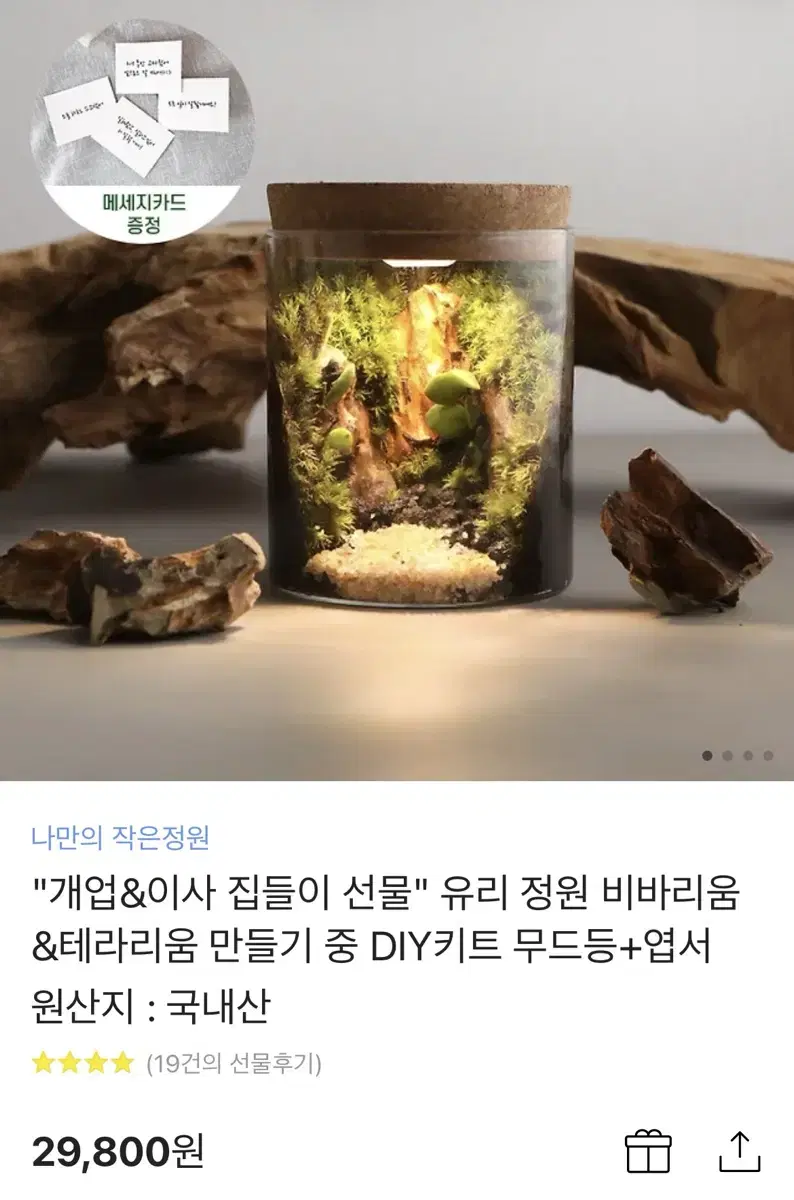 (새상품)비바리움 무드등 유리정원 DIY 세트