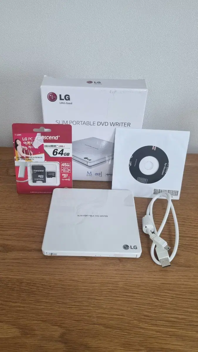 미사용 LG 슬림 포터블 DVD writer