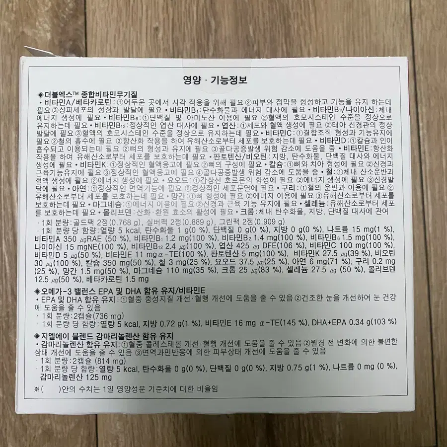 암웨이 우먼즈 바이탈 팩(혈행/뼈건강/갱년기) 미개봉 새제퓸