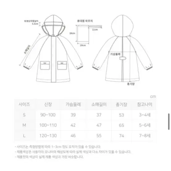 S 헤즈 레인코트 우비