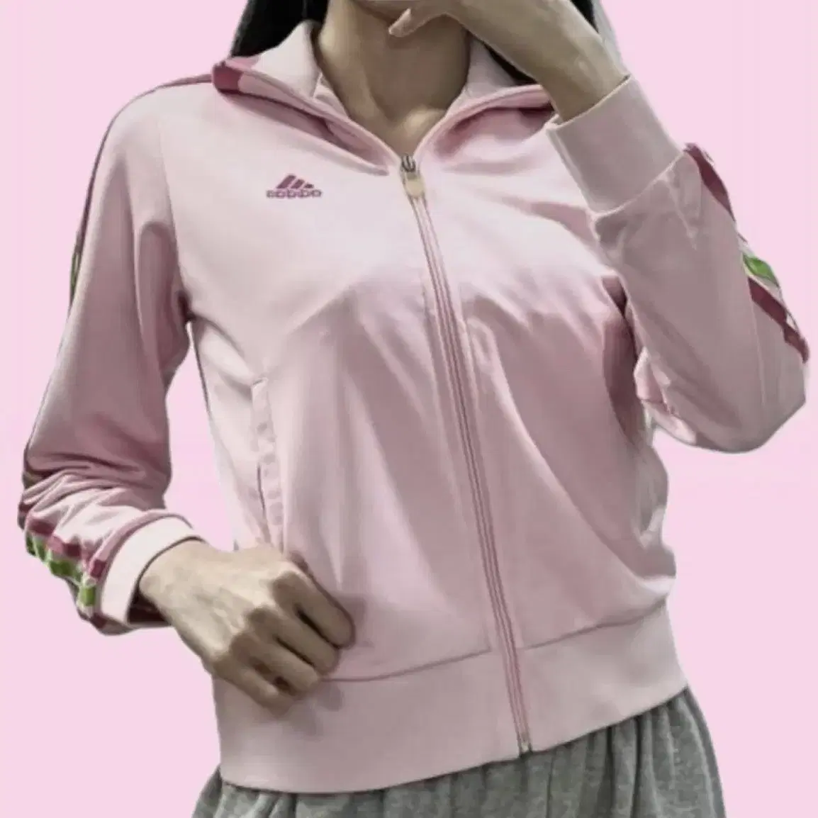 Adidas 아디다스 y2k 레어 딸기우유 빈티지 트랙탑 져지 xs