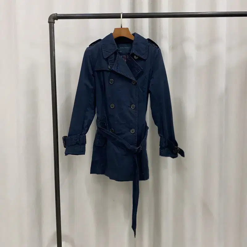 자라 ZARA 네이비 여자 트렌치 코트 더블코트 90 A06898