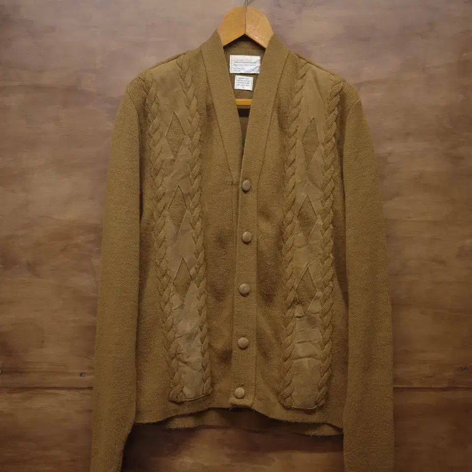 60s Career Club Suede Pannel Cardigan