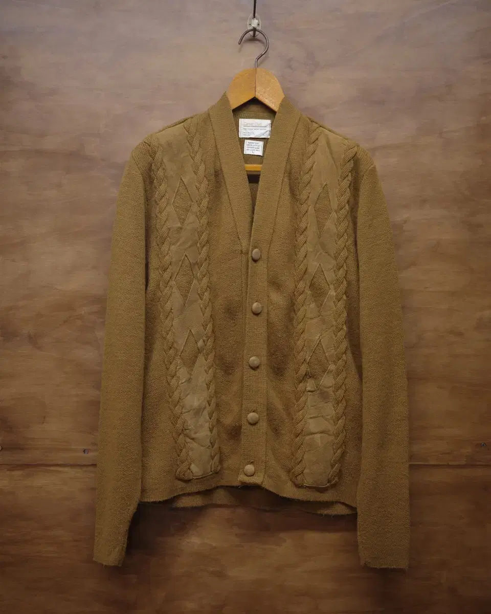 60s Career Club Suede Pannel Cardigan