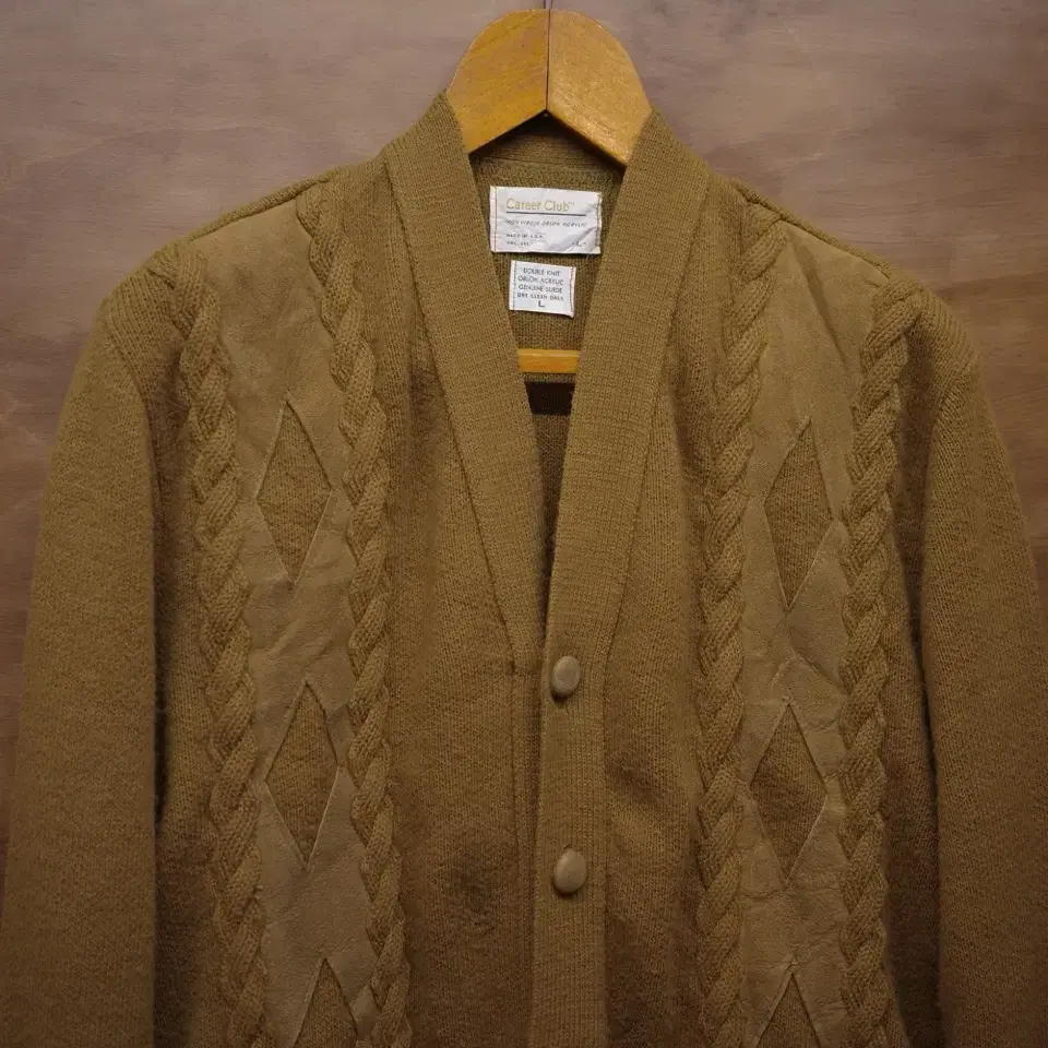 60s Career Club Suede Pannel Cardigan