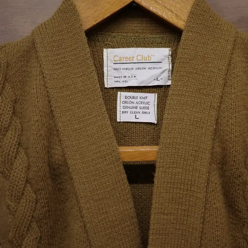 60s Career Club Suede Pannel Cardigan