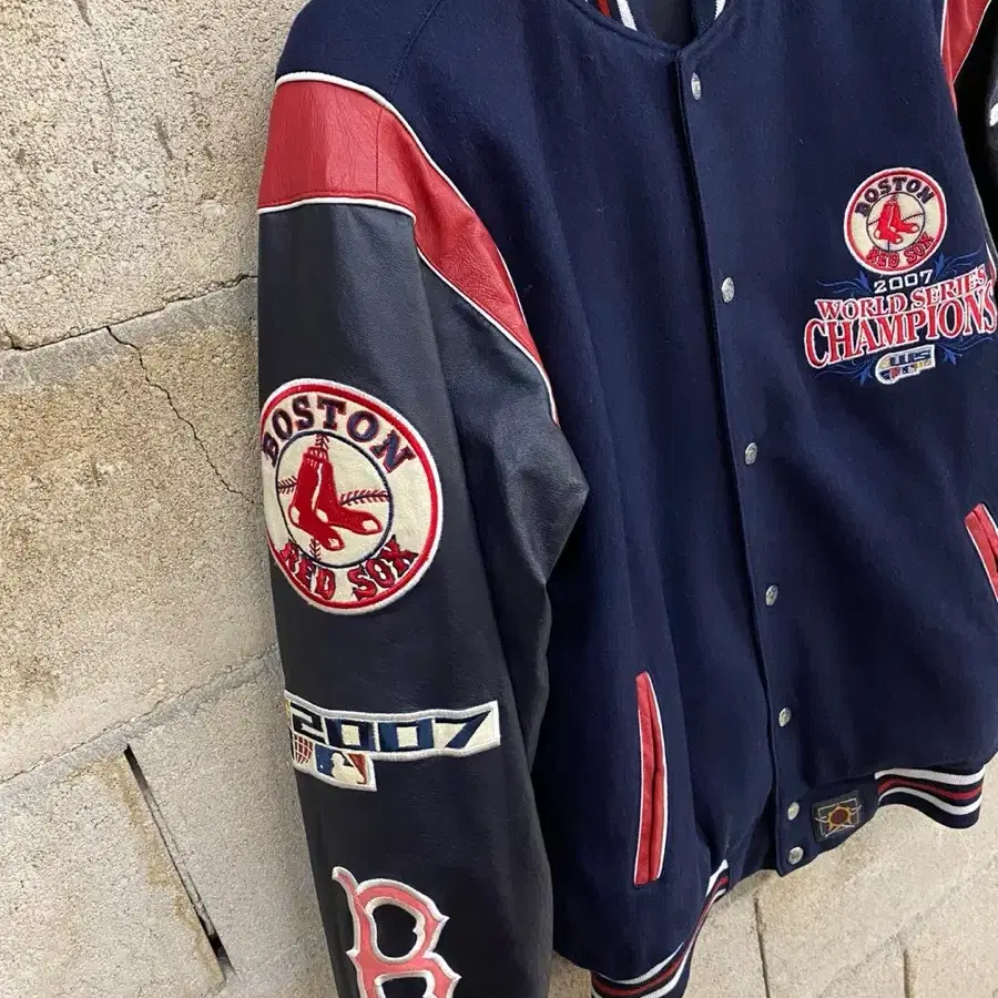 J.H Design MLB Boston 레드 삭스 리버시블 바시티 자켓