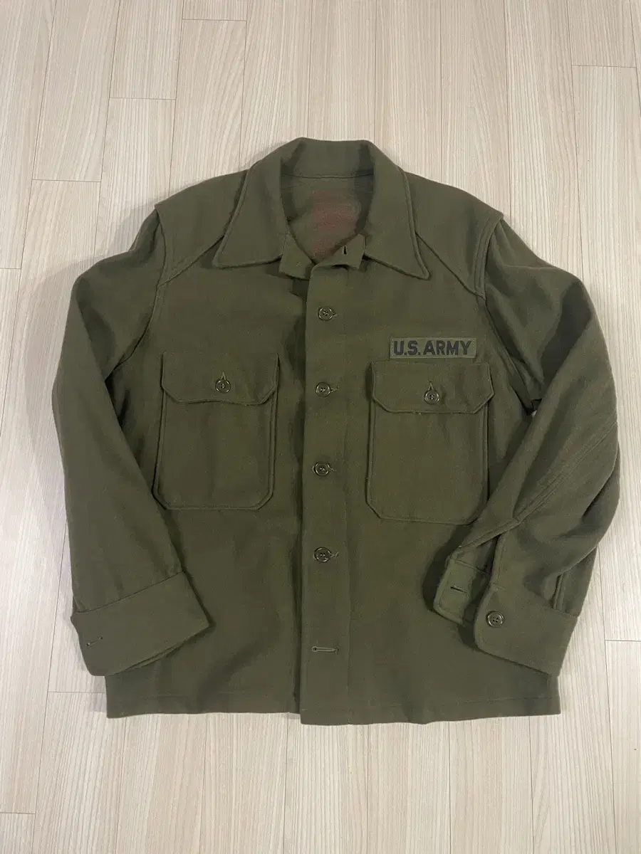 US ARMY OG 108 Wool Shirt (Deadstock) Medium Regular