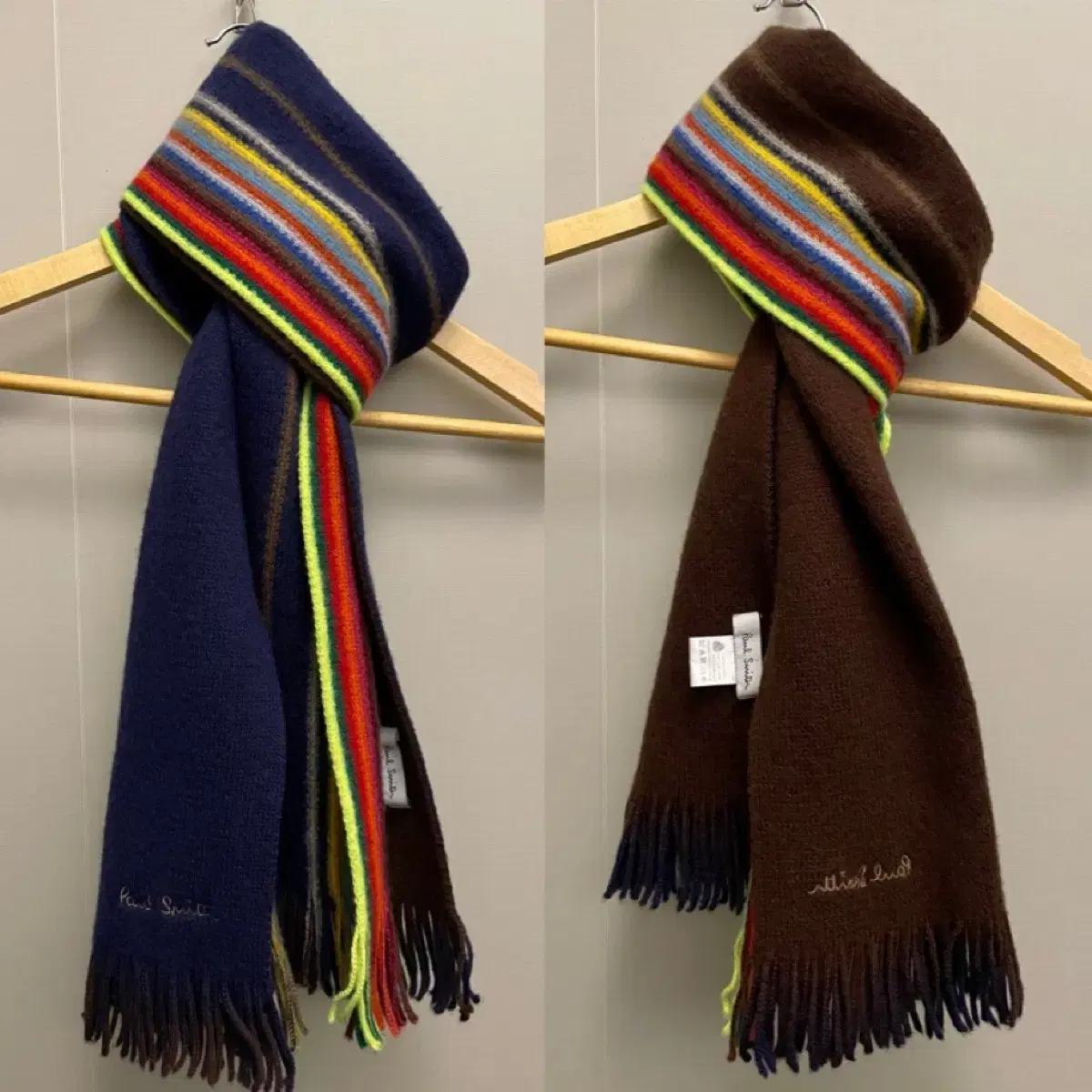 Paul smith 폴스미스 리버시블 멀티컬러 램스울 머플러 목도리