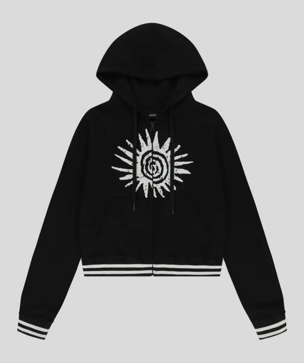 아캄 후드 집업 Cracked Sun Zip-Up Hoodie 블랙