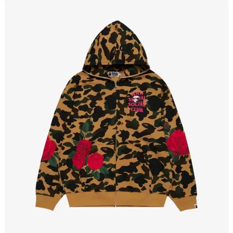 베이프 BAPE x ASSC 황계 로즈 후드집업 TAN