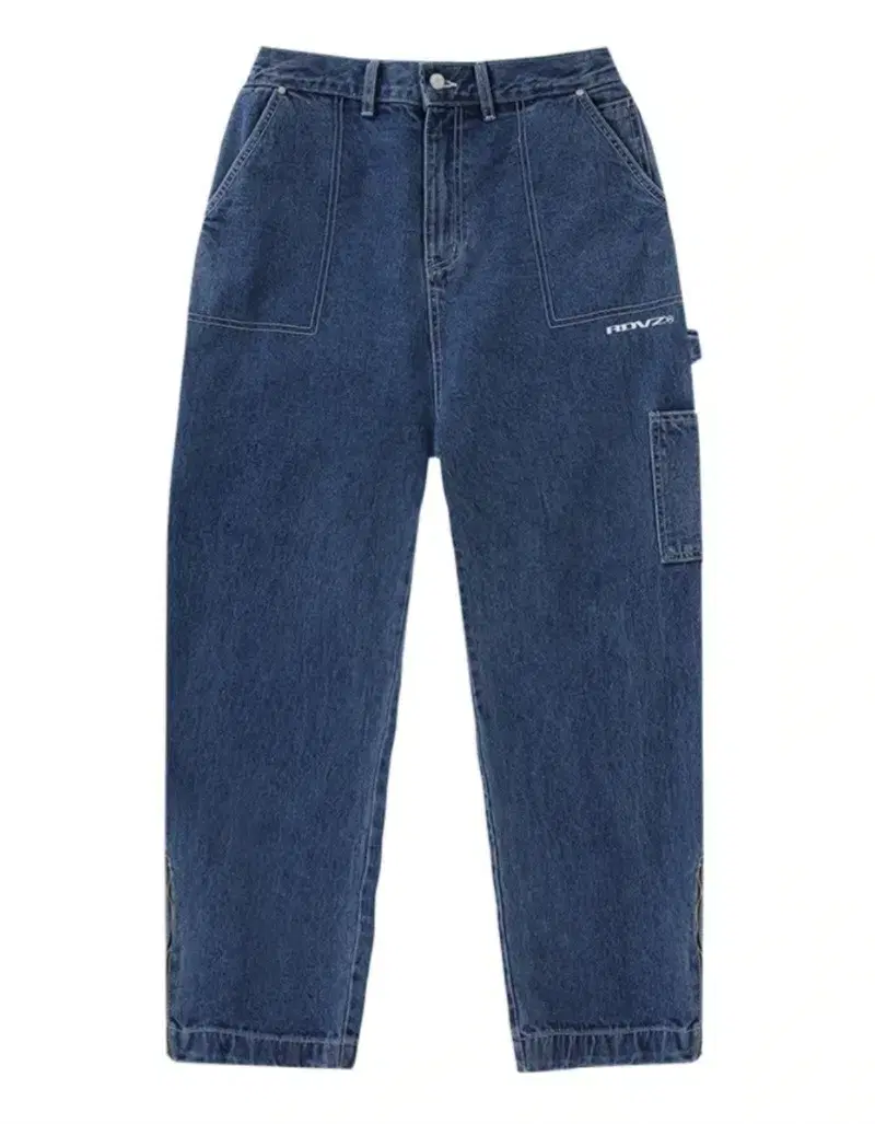 [30-32(M)] RDVZ Stitched Carpenter Pants (Banded, Mid-Blue)